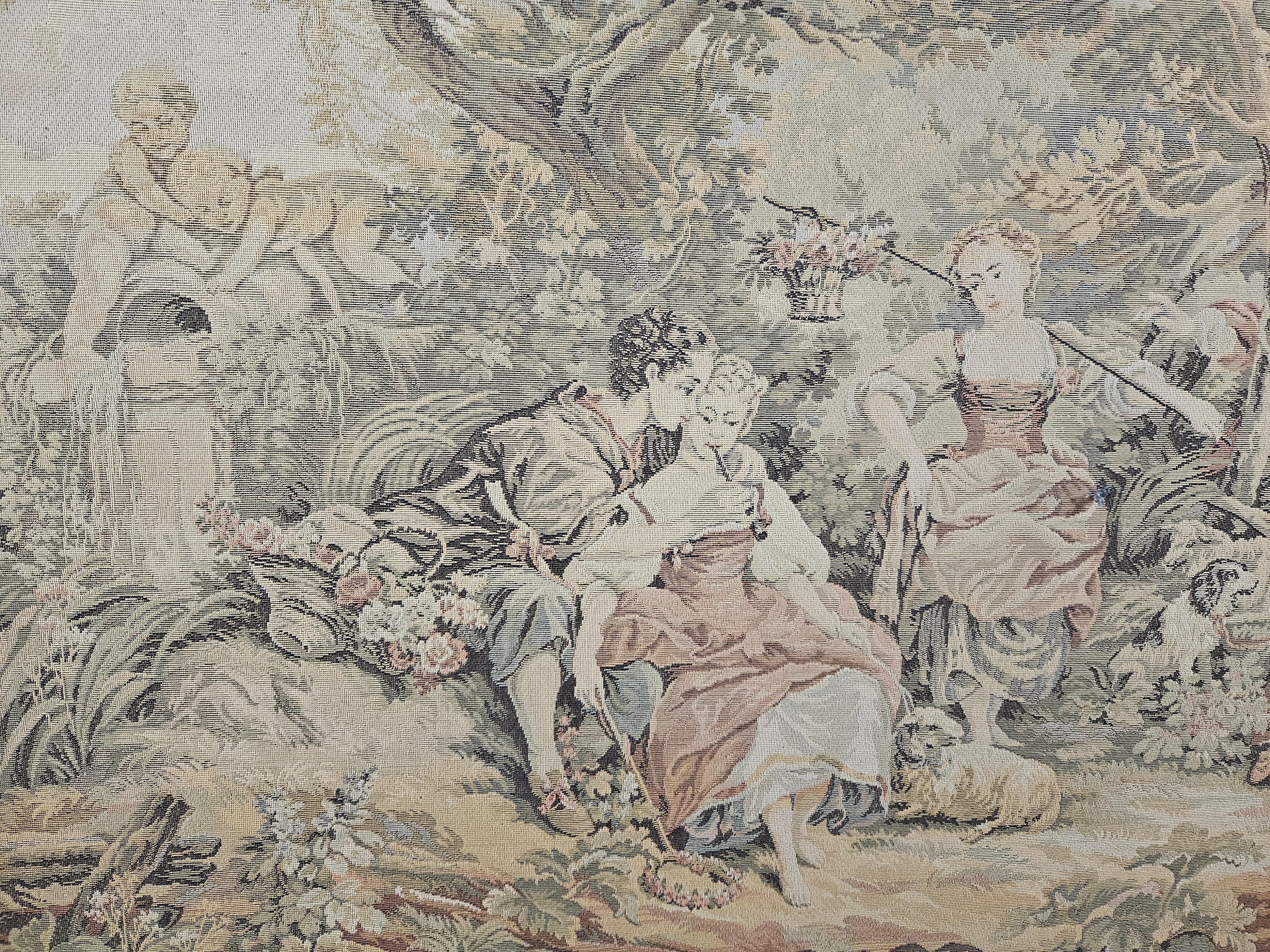 Tapestry with frame early 20th century In Good Condition For Sale In Premariacco, IT