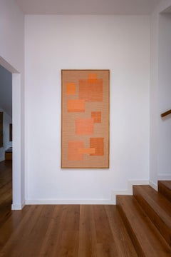 Arazzo contemporaneo tessuto a mano, composizione astratta - Spigolatura n°95