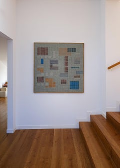 Tapiz contemporáneo tejido a mano en estilo abstracto geométrico