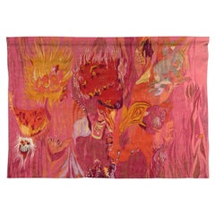 Tapisserie européenne tissée à la main  1968 avec des dimensions de 200 cm x 150 cm. Allemagne