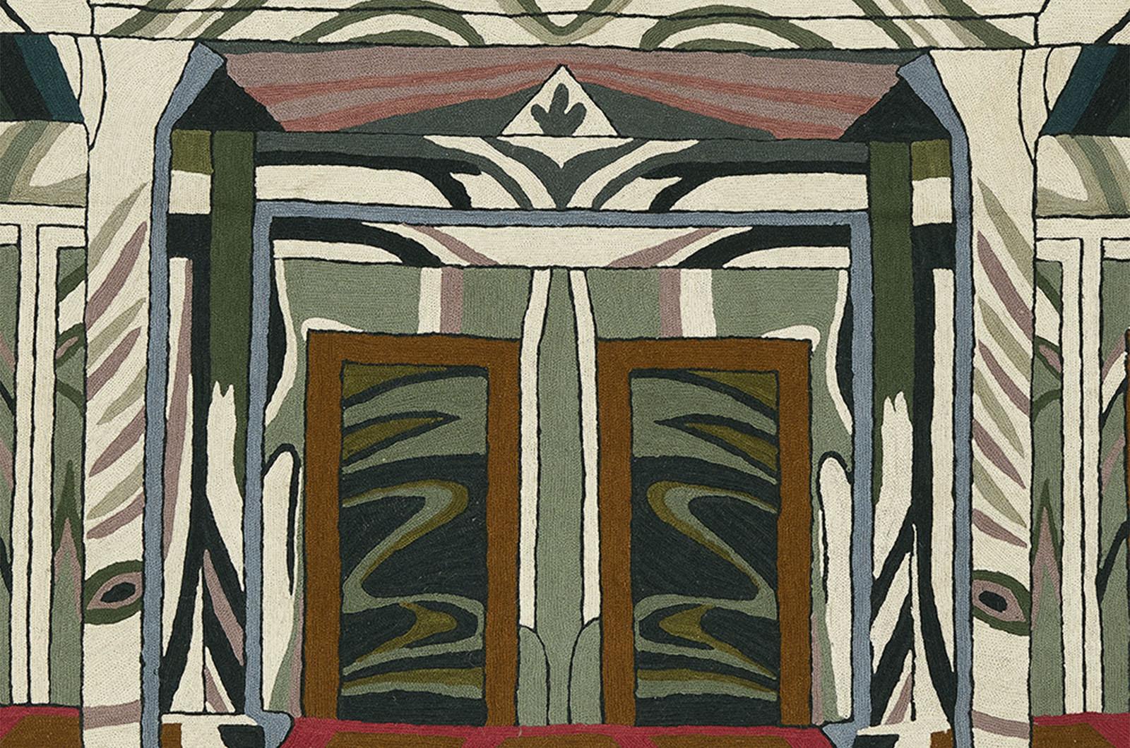 Neoclassical Revival Fuchsia tapestry by Nanda Vigo for Flou For Sale