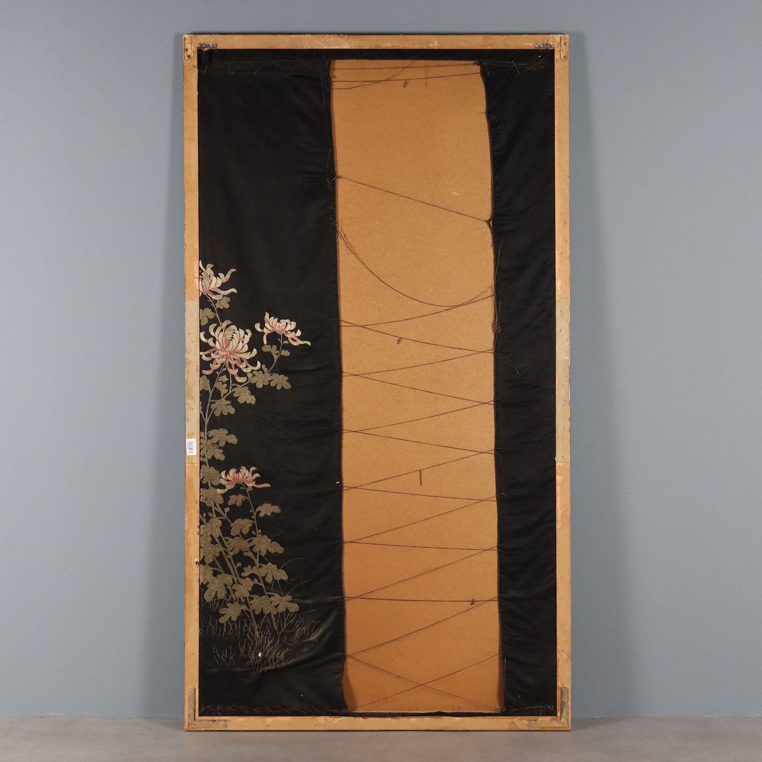 Japanese Tapestry on Silk 19th century For Sale 6