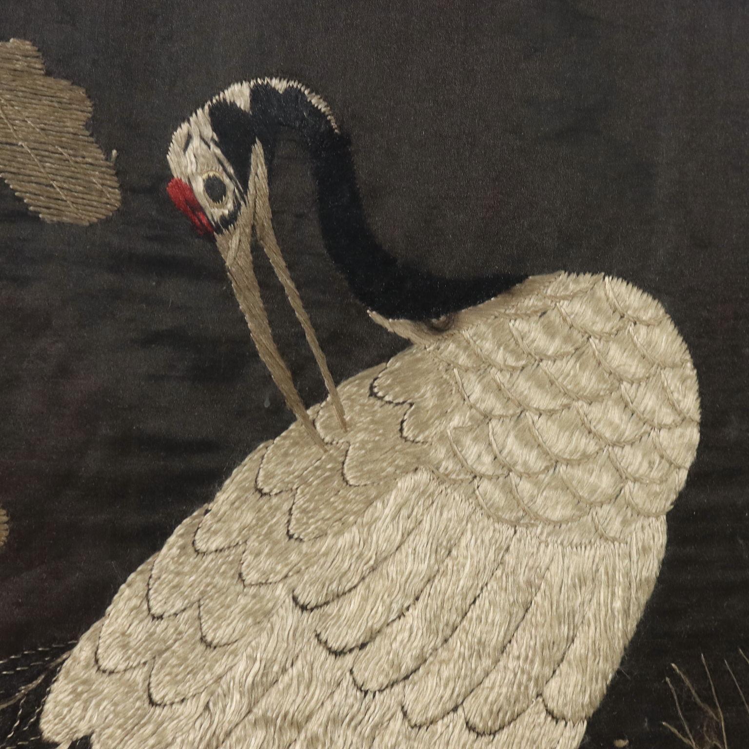 Japanese Tapestry on Silk 19th century For Sale 1
