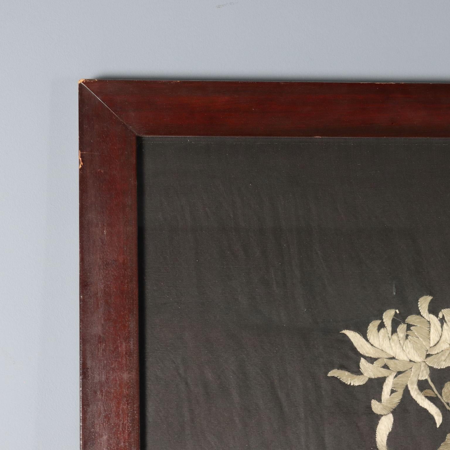 Japanese Tapestry on Silk 19th century For Sale 4