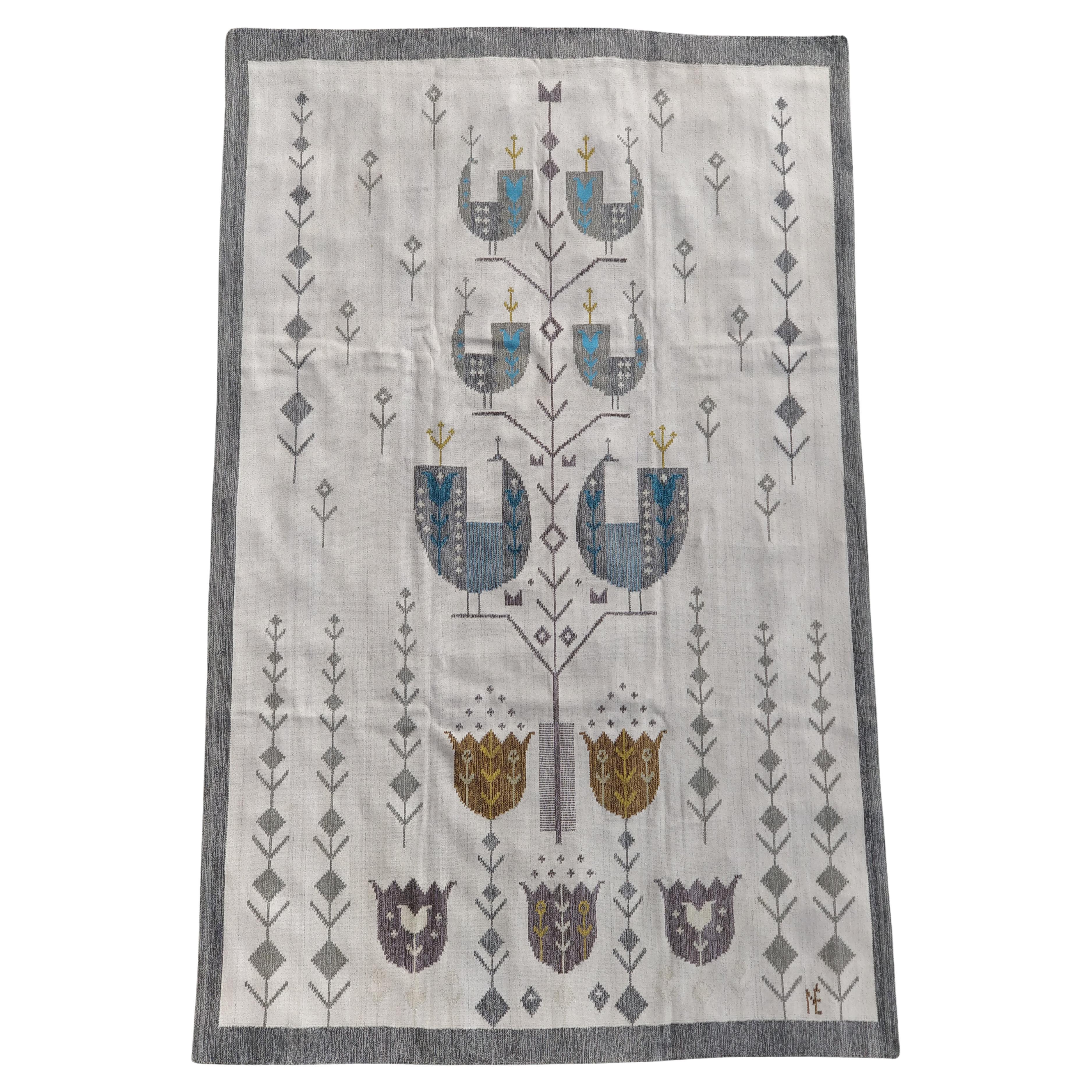 Hand-woven wool tapestry by Eva Nemeth, 1970s Sweden