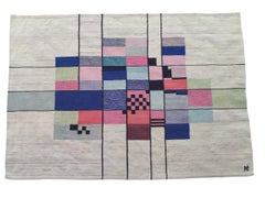 Handmade 1970s monogrammed tapestry-kilim of Éva Németh