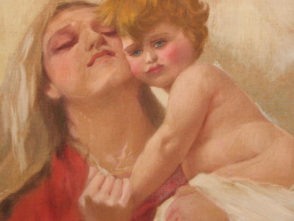 Wandteppich Madonna mit Kind - Grassaft (Italian) im Angebot