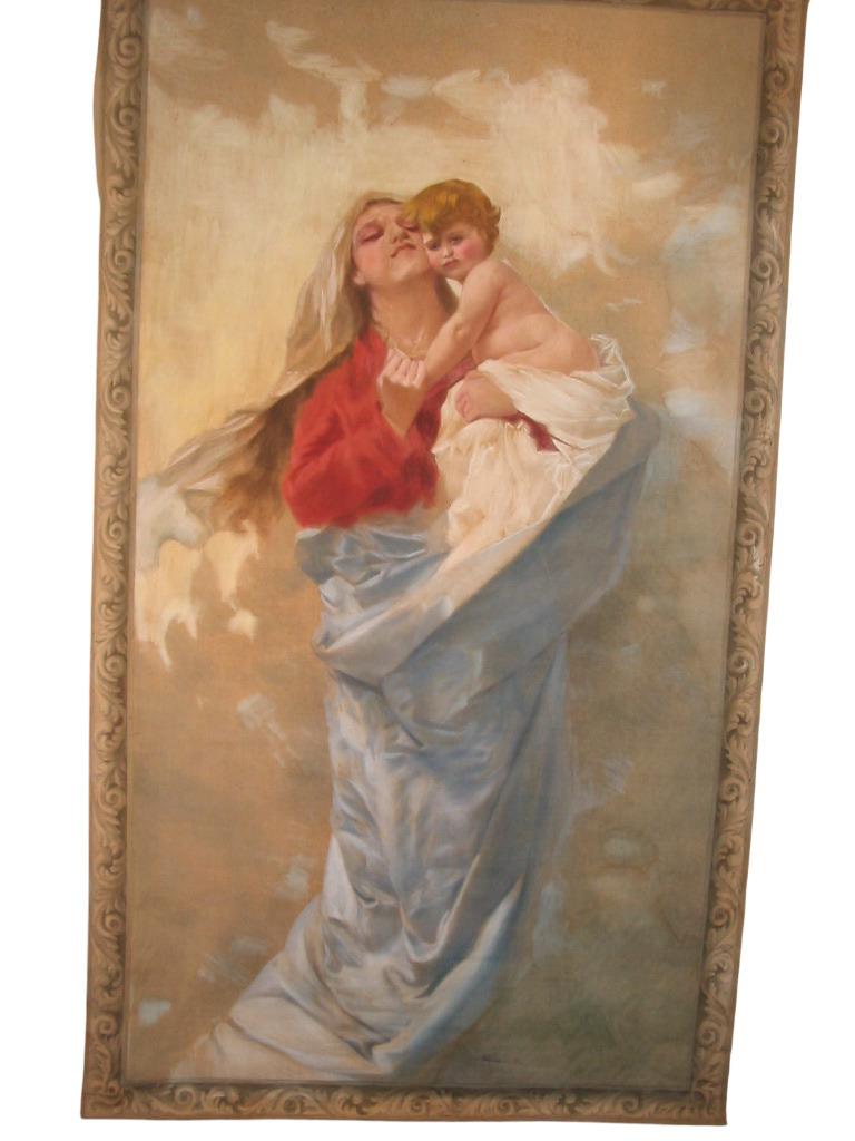 Wandteppich Madonna mit Kind - Grassaft im Zustand „Gut“ im Angebot in Firenze, FI