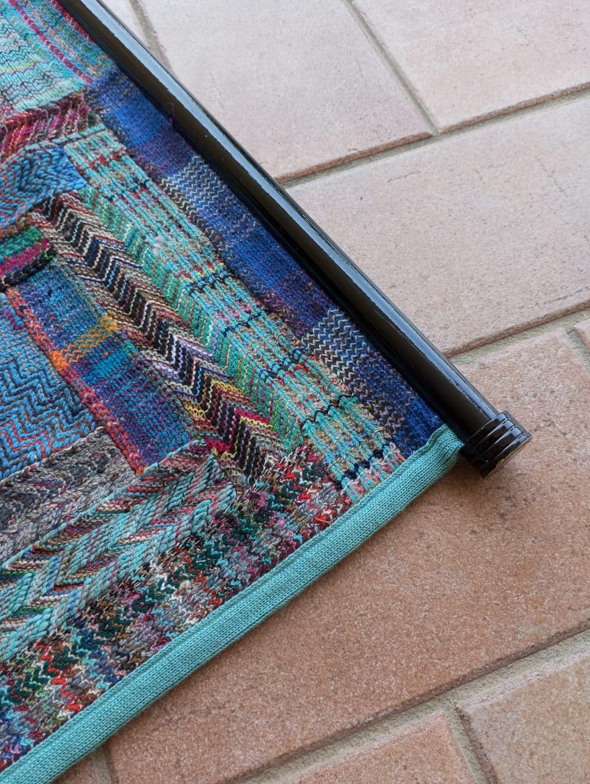 Tapisserie Missoni bleu clair à suspendre, Italie 1980 en vente 1