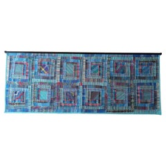 Missoni tapiz azul claro para colgar, Italia años 80