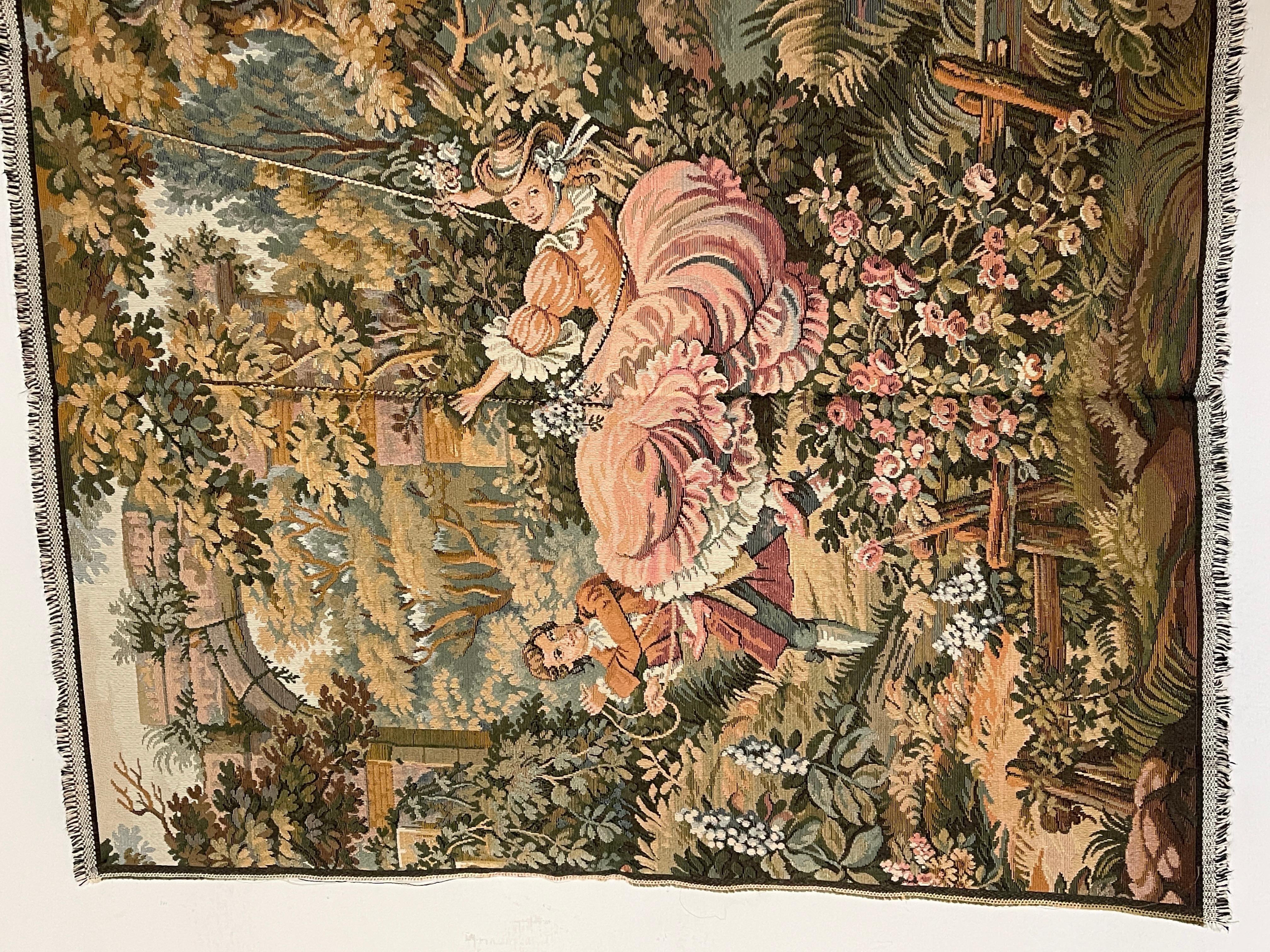 Arazzo quadrato francese raffigurante una coppia vintage degli anni '90 20th Century en venta