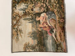 French rectangular tapestry depicting vintage couples from the 1990s.