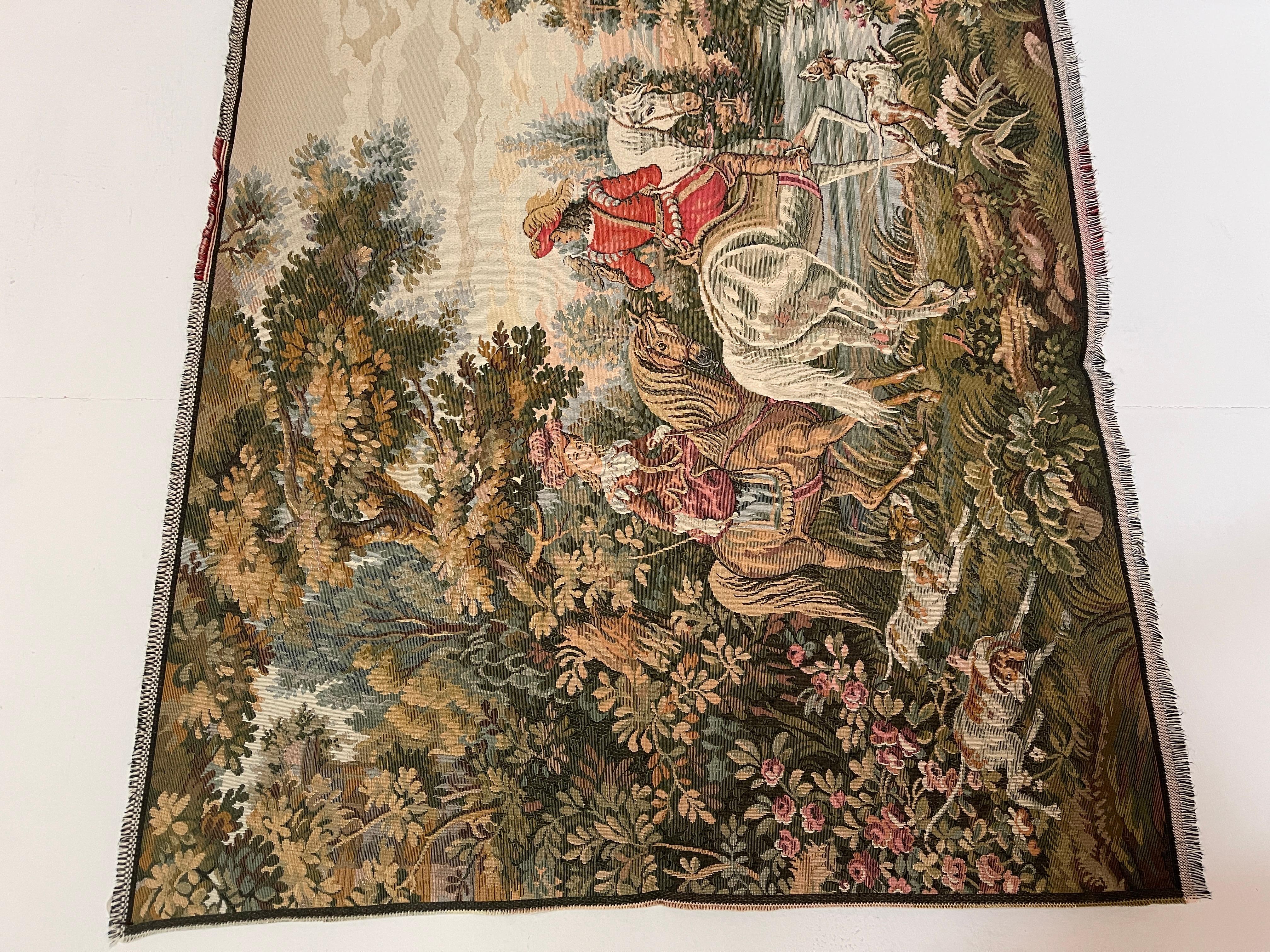 Arazzo rettangolare francese raffigurante una cavalleria d'epoca degli anni '90. (Italian) im Angebot