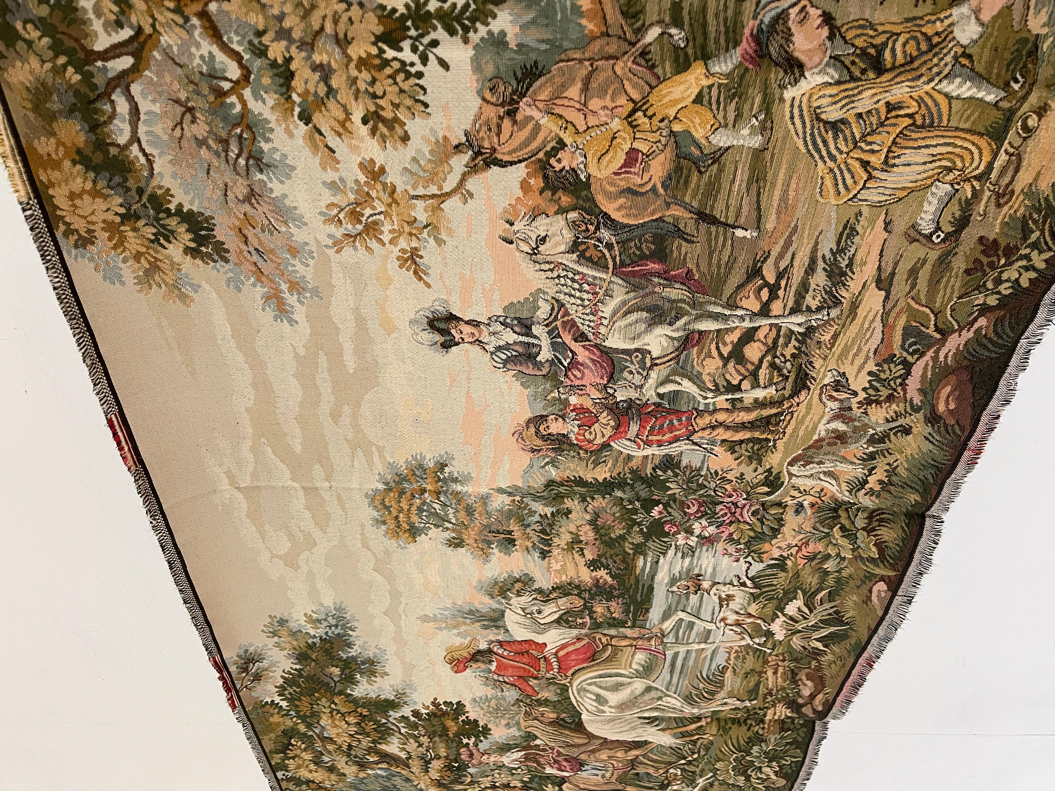 Arazzo rettangolare francese raffigurante una cavalleria d'epoca degli anni '90. (20th Century) im Angebot