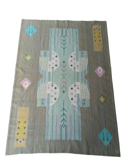 Hand-woven 1970s Rölakan tapestry and monogram Éva Németh