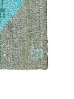 Hand-woven 1970s vintage Swedish Rölakan tapestry and monogram Éva Németh