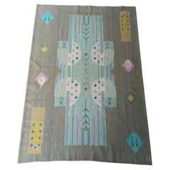 Hand-woven 1970s vintage Swedish Rölakan tapestry and monogram Éva Németh