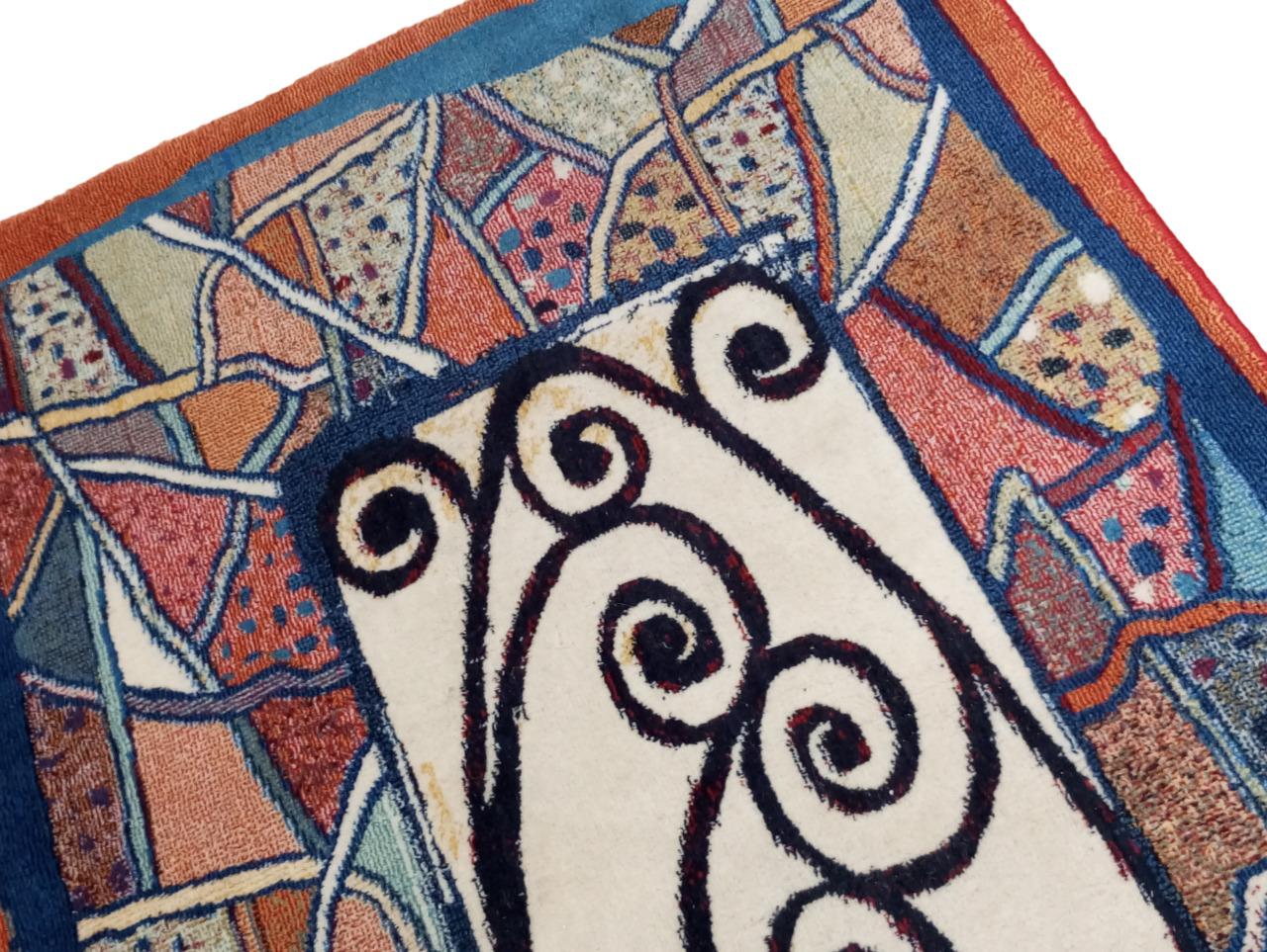 Late 20th Century Tapestry wool rug modern design Europe 1970s For Sale