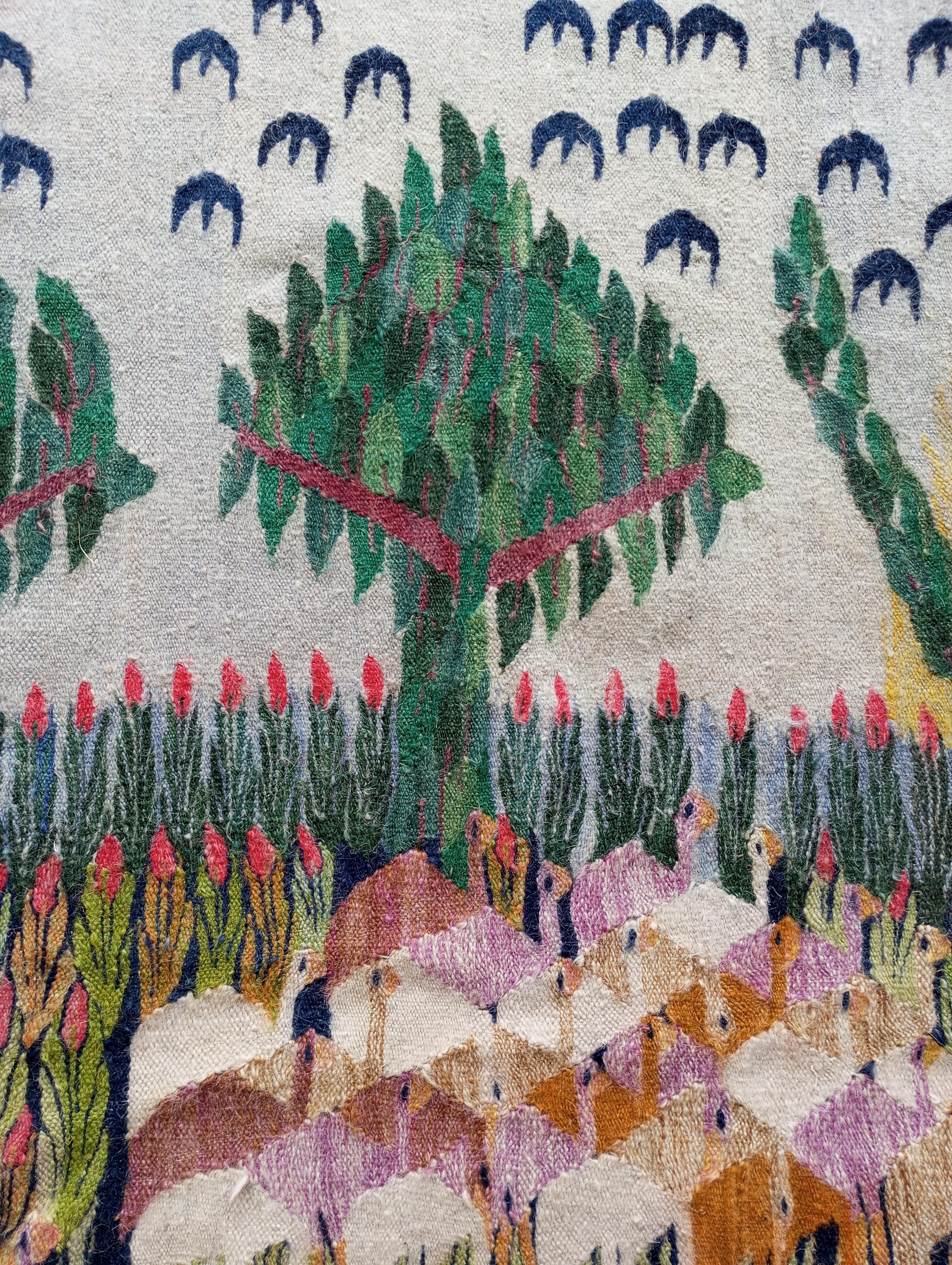 Wandteppich 'tropisches Dorf' von Alfredo Gauro Ambrosi im Angebot 3