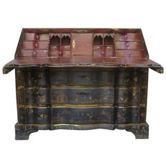 Vintage Arbalete Front Chinoiserie Writing Desk, Italy, 18th Century