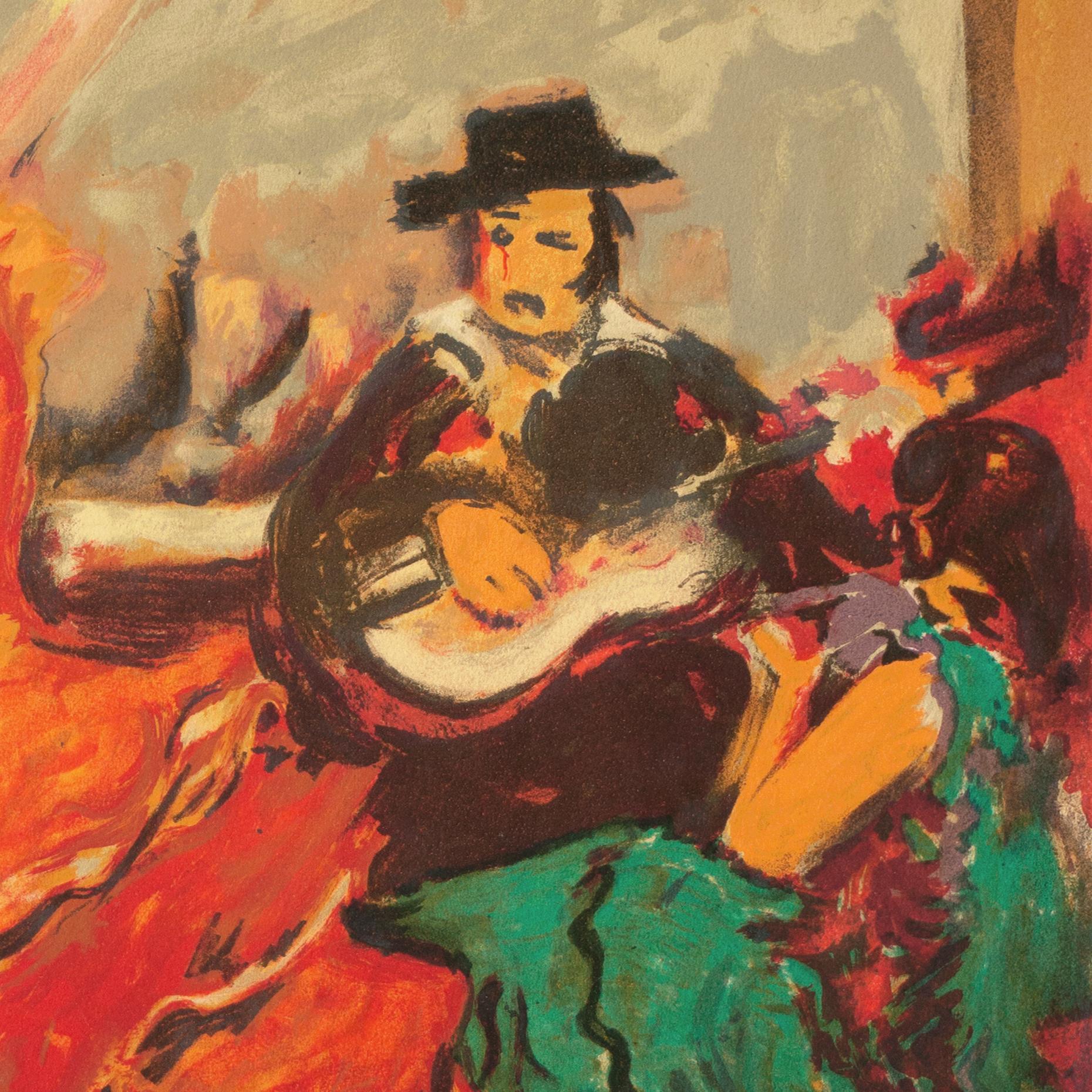 Flamenco Dancer   (Post-Impressionist, red, yellow, green) 1
