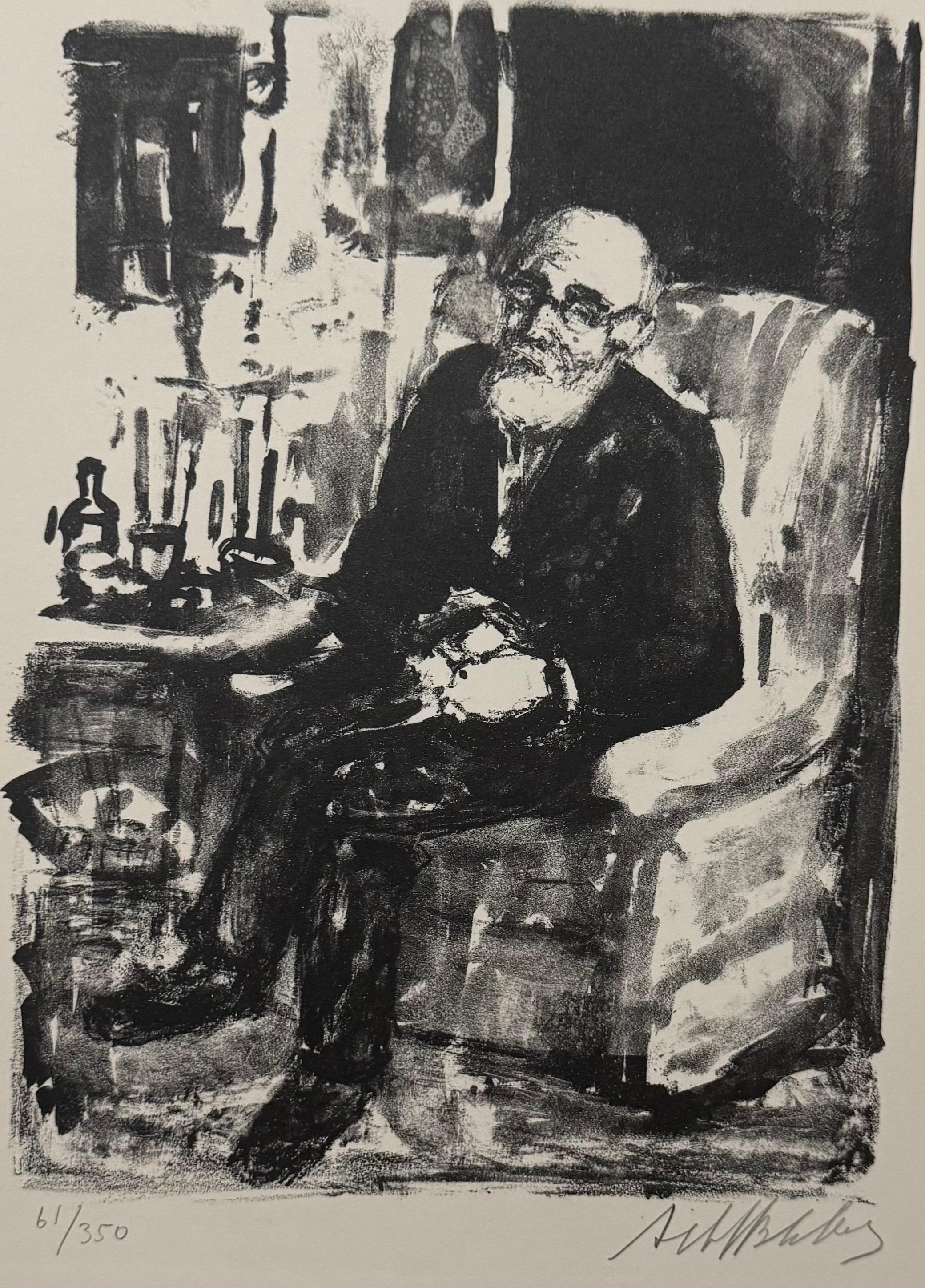 Arbit Blatas (1908 – 1999)
Hand signed and numbered to lower edge
Ecole de Paris Portrait
Printed on Arches French deckle edged art paper
1962

Arbit Blatas (1908 – 1999), born Nicolai Arbitblatas, was an artist and sculptor of Lithuanian–Jewish