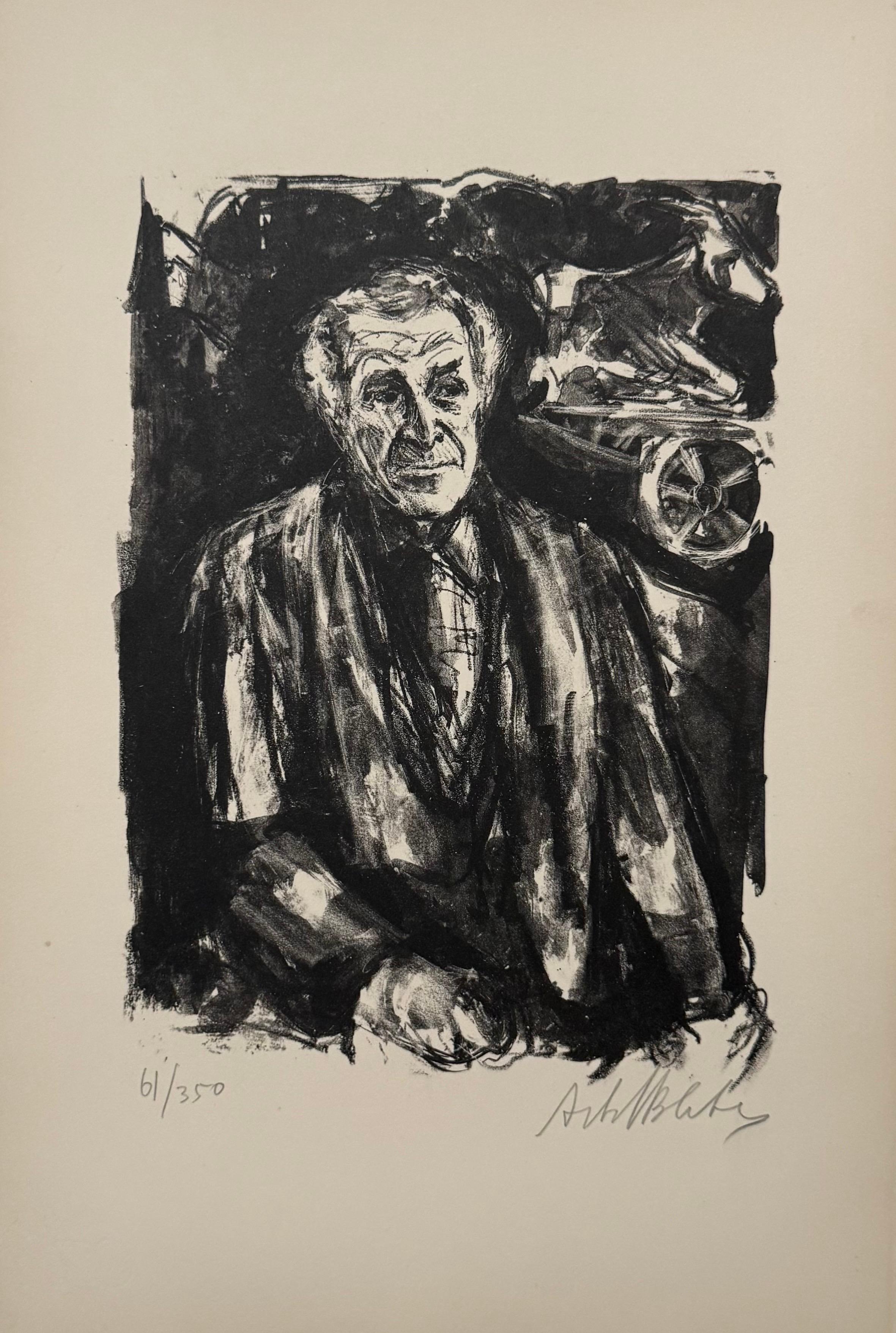 Arbit Blatas (1908 – 1999)
Hand signed and numbered to lower edge
Ecole de Paris Portrait
Printed on Arches French deckle edged art paper
1962

Arbit Blatas (1908 – 1999), born Nicolai Arbitblatas, was an artist and sculptor of Lithuanian–Jewish