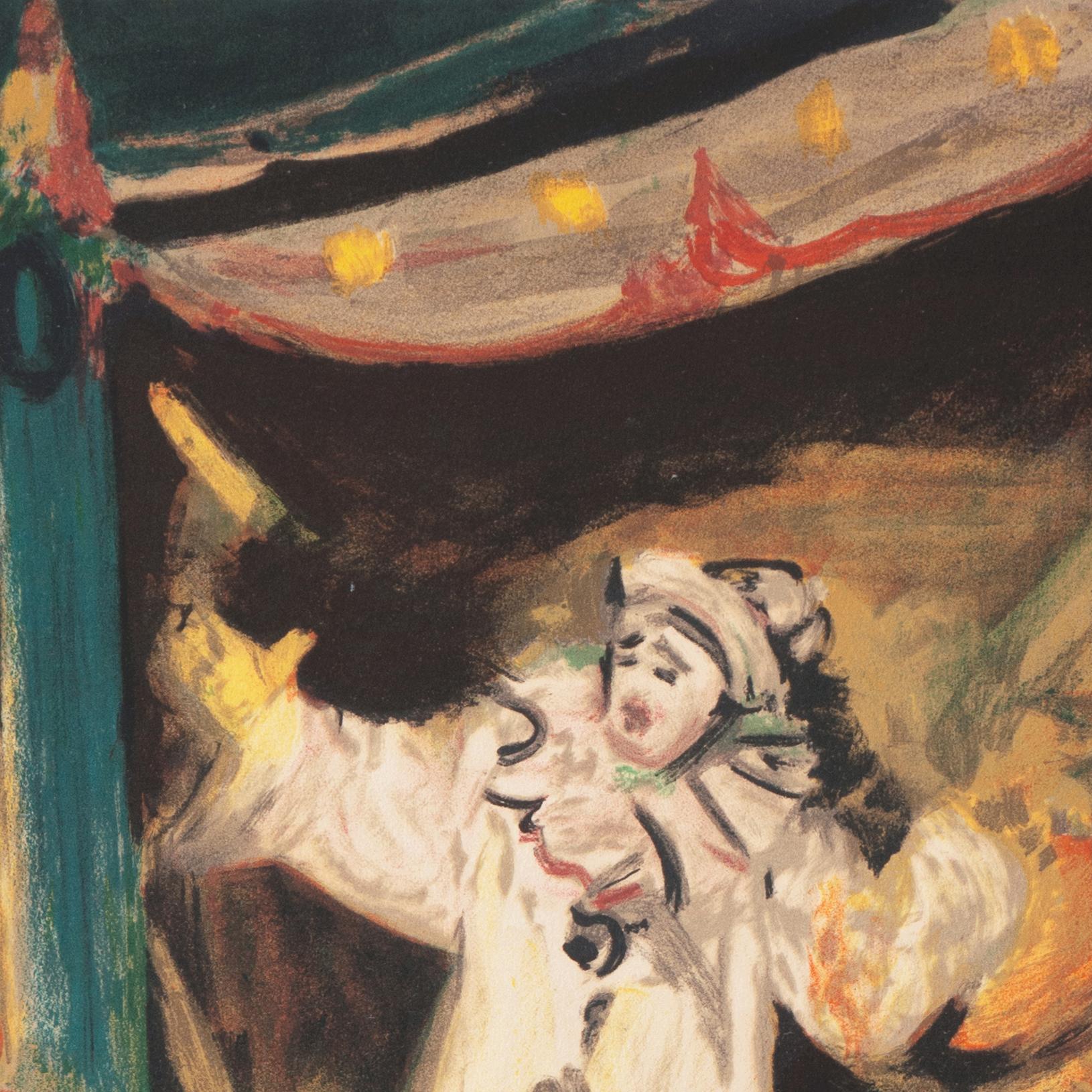 'Pierrot's Lament', Post-Impressionist, Paris Salon, Centre Pompidou, NY MoMA - Brown Interior Print by Arbit Blatas