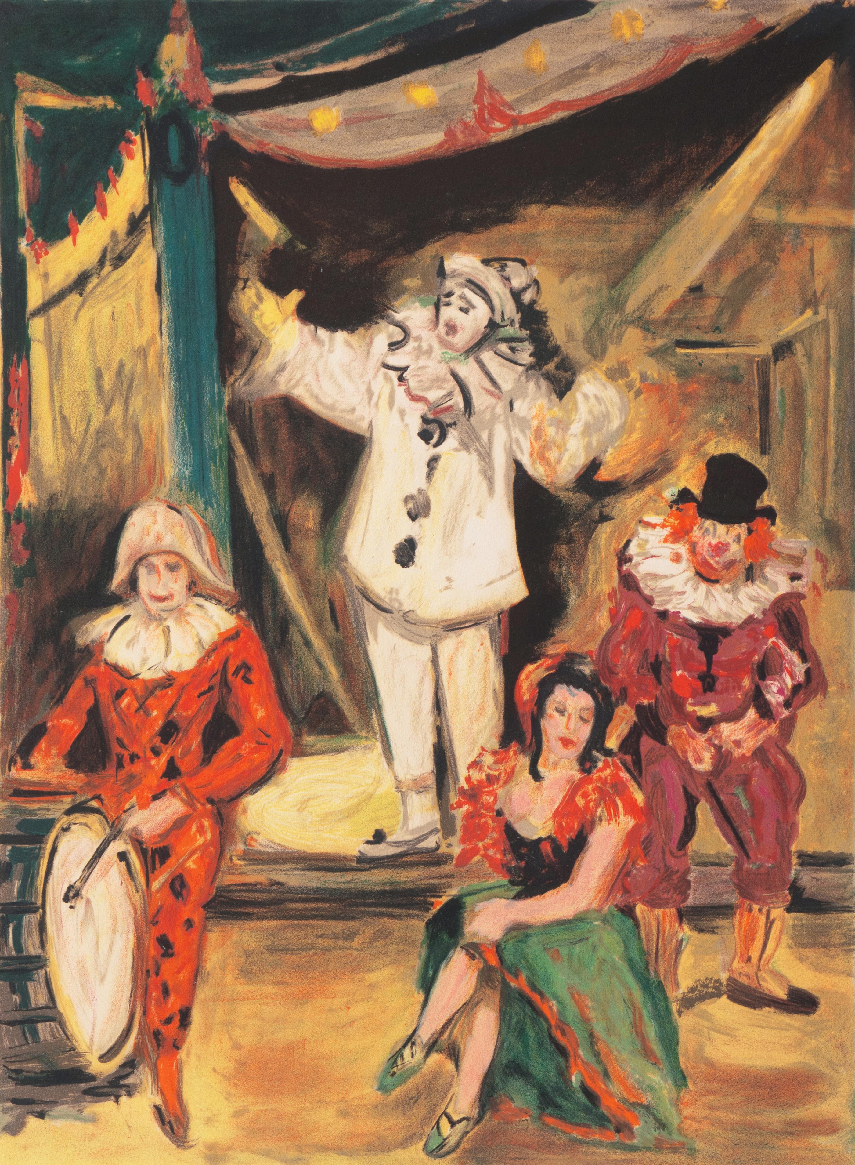 Arbit Blatas Interior Print - 'Pierrot's Lament', Post-Impressionist, Paris Salon, Centre Pompidou, NY MoMA