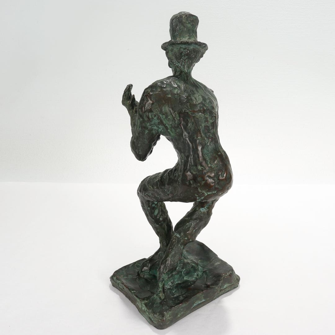 Arbit Blatas Modern Art Foundry Bronze Sculpture of Mime Marcel Marceau For Sale 4