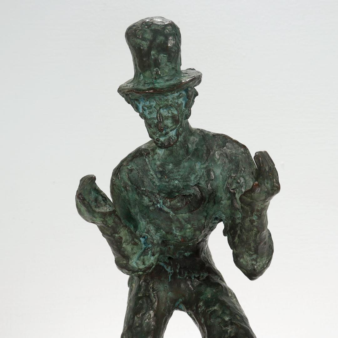 Arbit Blatas Modern Art Foundry Bronze Sculpture of Mime Marcel Marceau For Sale 5