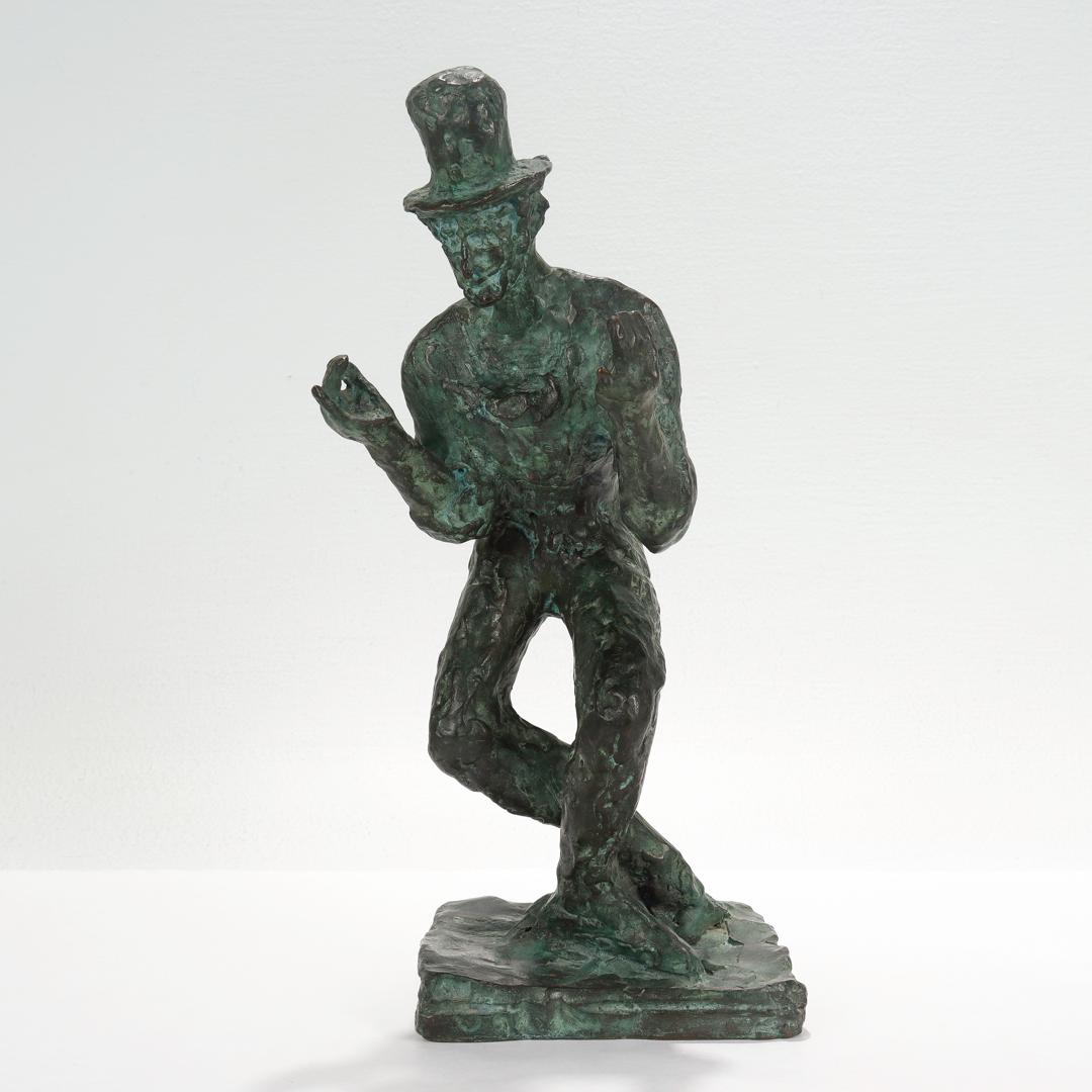 A fine bronze sculpture.

By Arbit Blatas.

Depicting the legendary mime - Marcel Marceau.

With a verdigris patina.

Marked to the reverse for the Modern Art Foundry and #5.

Simply a wonderful sculpture of the world-famous mime by