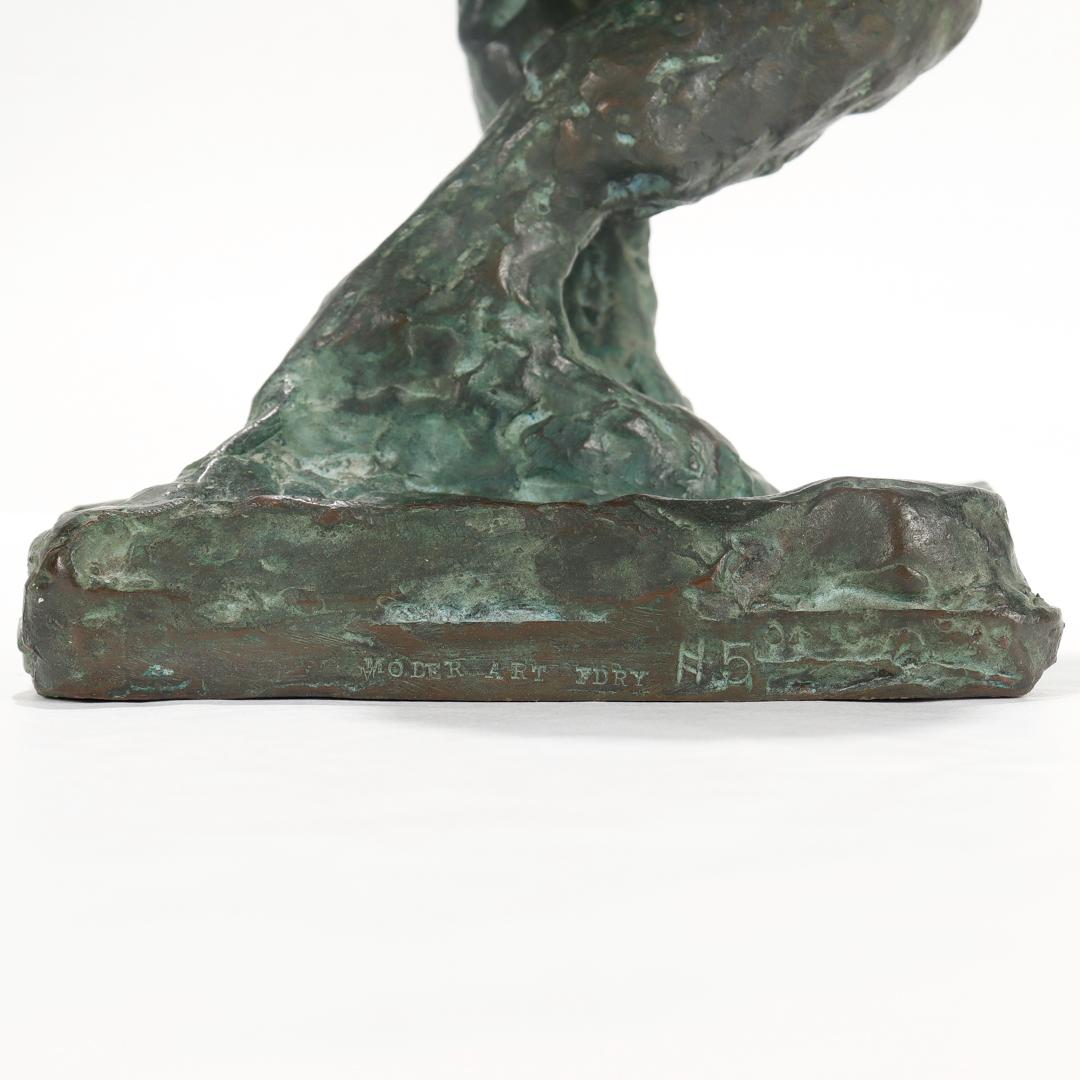 20th Century Arbit Blatas Modern Art Foundry Bronze Sculpture of Mime Marcel Marceau For Sale