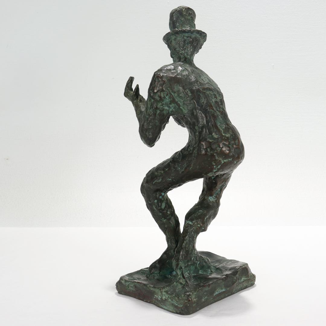 Arbit Blatas Modern Art Foundry Bronze Sculpture of Mime Marcel Marceau For Sale 1