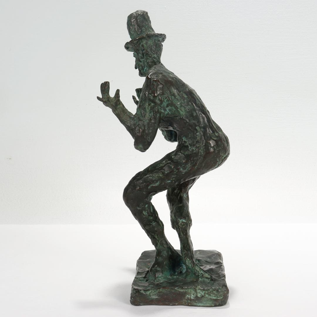 Arbit Blatas Modern Art Foundry Bronze Sculpture of Mime Marcel Marceau For Sale 2