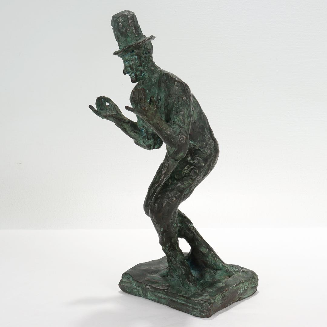 Arbit Blatas Modern Art Foundry Bronze Sculpture of Mime Marcel Marceau For Sale 3