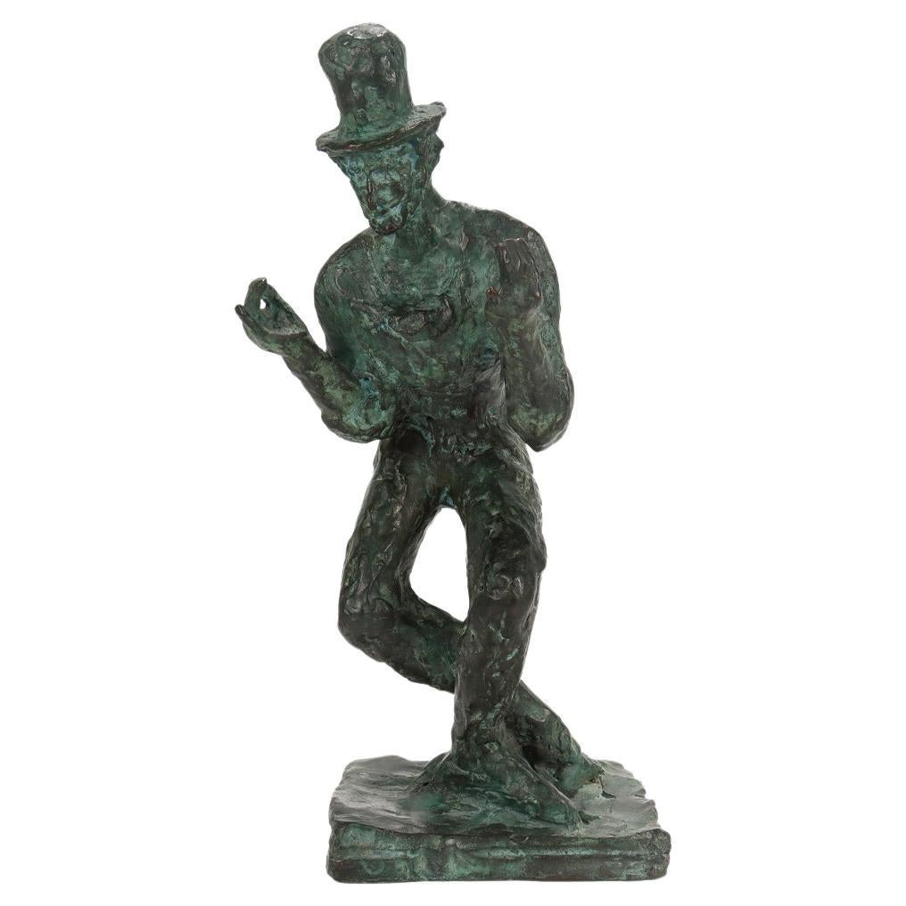 Arbit Blatas Modern Art Foundry Bronze Sculpture of Mime Marcel Marceau For Sale