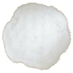 Espejo de madera con forma natural Arbo Ice M, acabado blanco esmerilado, de Deknudt Mirrors