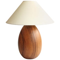 Tropical Hardwood Lamp + White Linen Shade, Medium Large, Árbol Collection, 26
