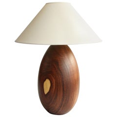  Tropical Hardwood Lamp + White Linen Shade, Extra Large, Árbol Collection, 41