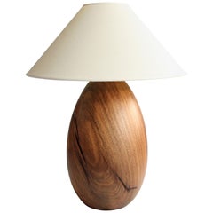  Tropical Hardwood Lamp + White Linen Shade, Extra Large, Árbol Collection, 43