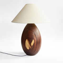 Tropical Hardwood Lamp + White Linen Shade, Extra Large, Árbol Collection, 9