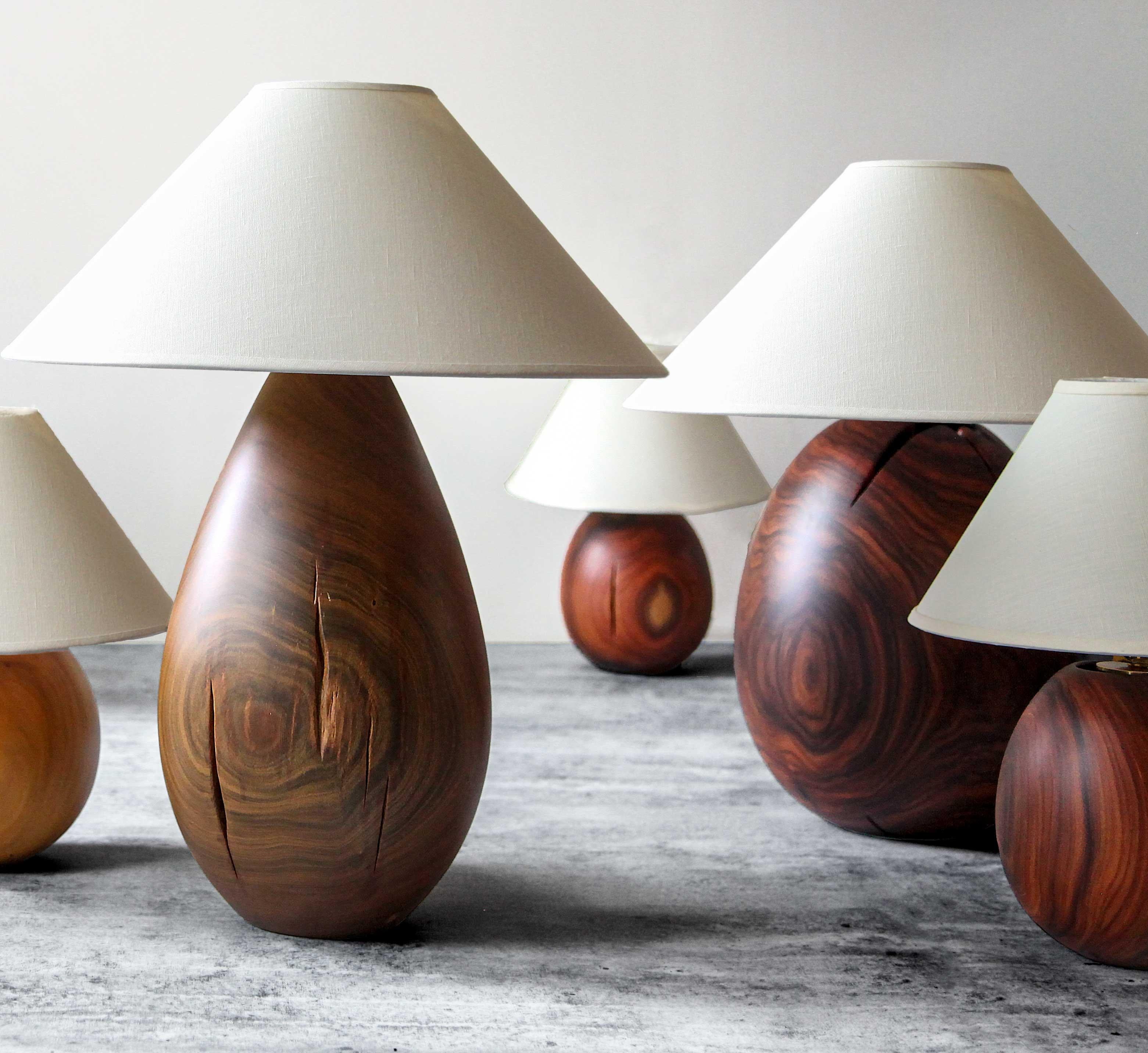 Hand-Crafted Árbol Table Lamp Collection, Guayacan Wood L1