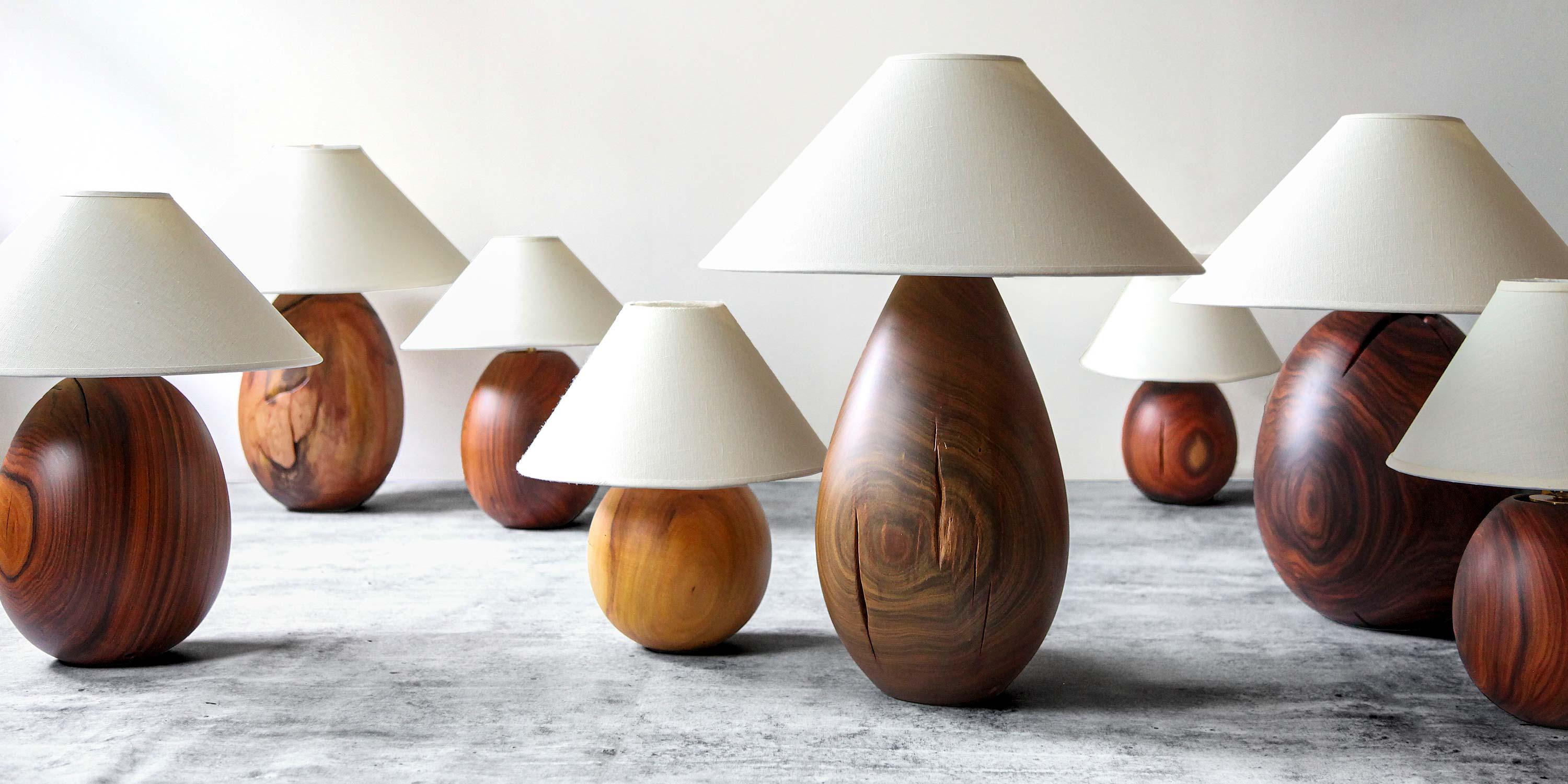 Árbol Table Lamp Collection, Guayacan Wood M1 In New Condition In New York, NY