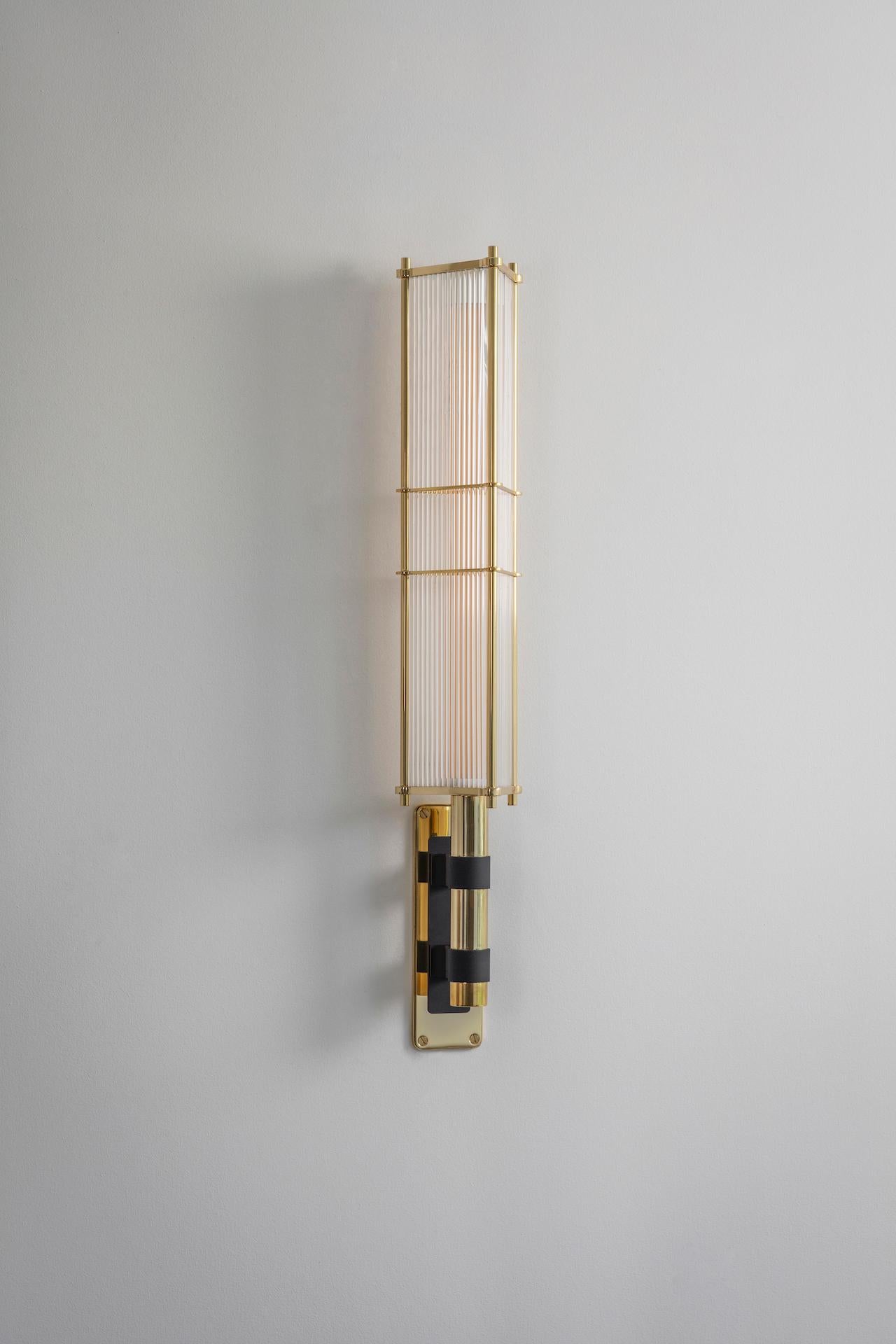 Arbor wall lamp black by Bert Frank
Dimensions: 15 x 16 x H 81 cm
Materials: Brass

Available finishes: Bronzed brass, black brass
All our lamps can be wired according to each country. If sold to the USA it will be wired for the USA for