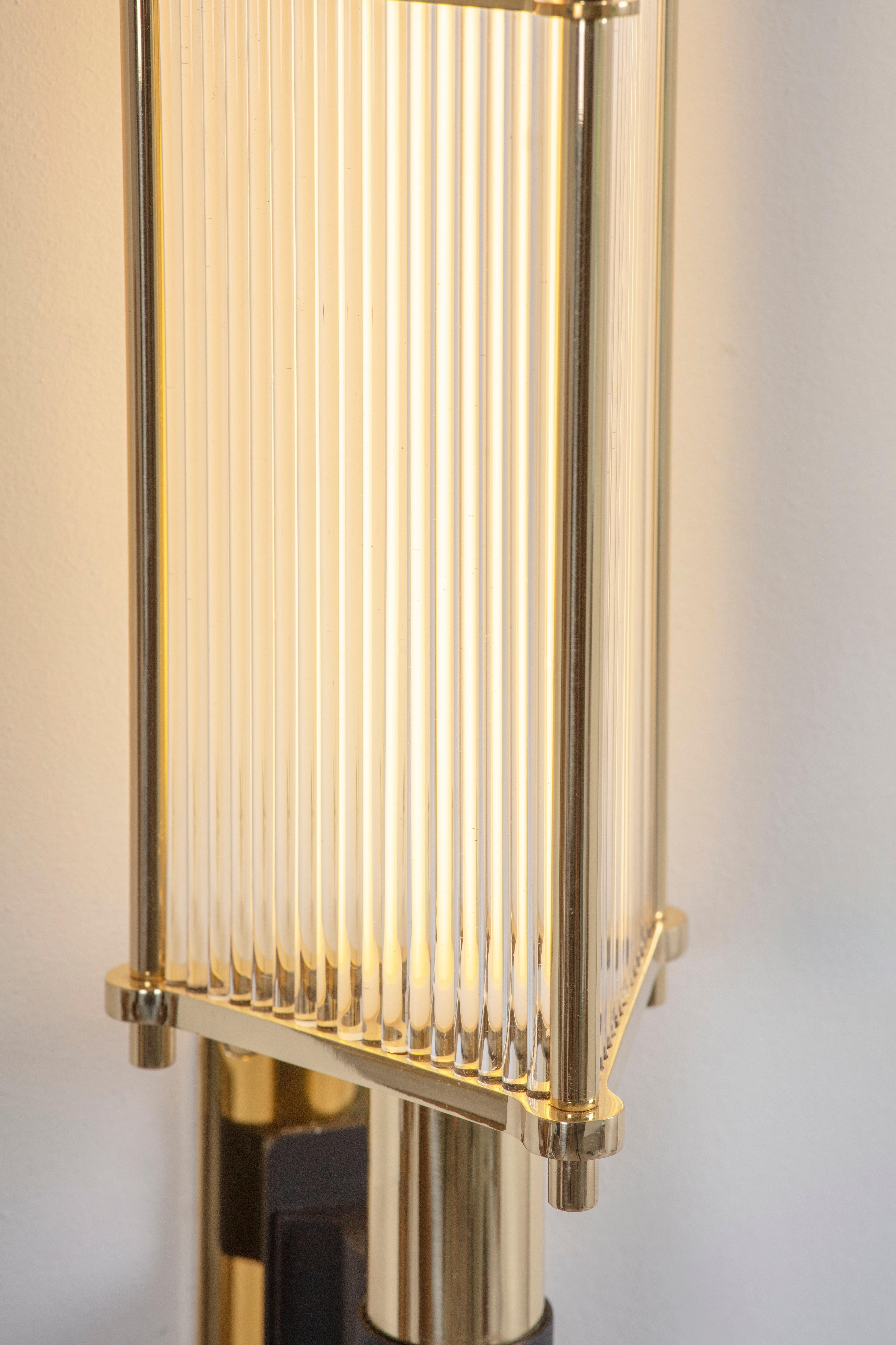 Brass Arbor Wall Lamp Black by Bert Frank For Sale