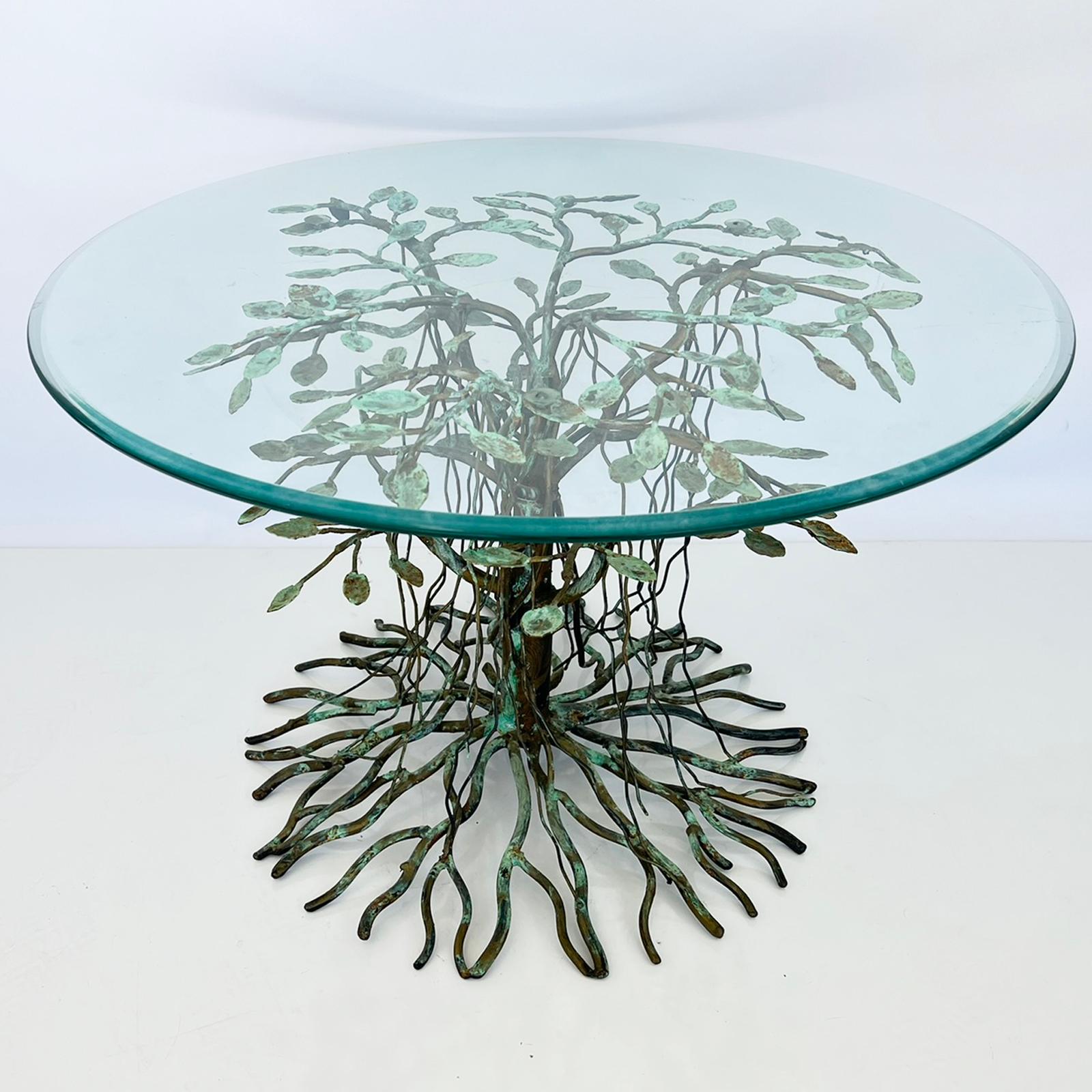 Arboreal Occasional Table of Verdigris Bronze In Good Condition For Sale In West Palm Beach, FL