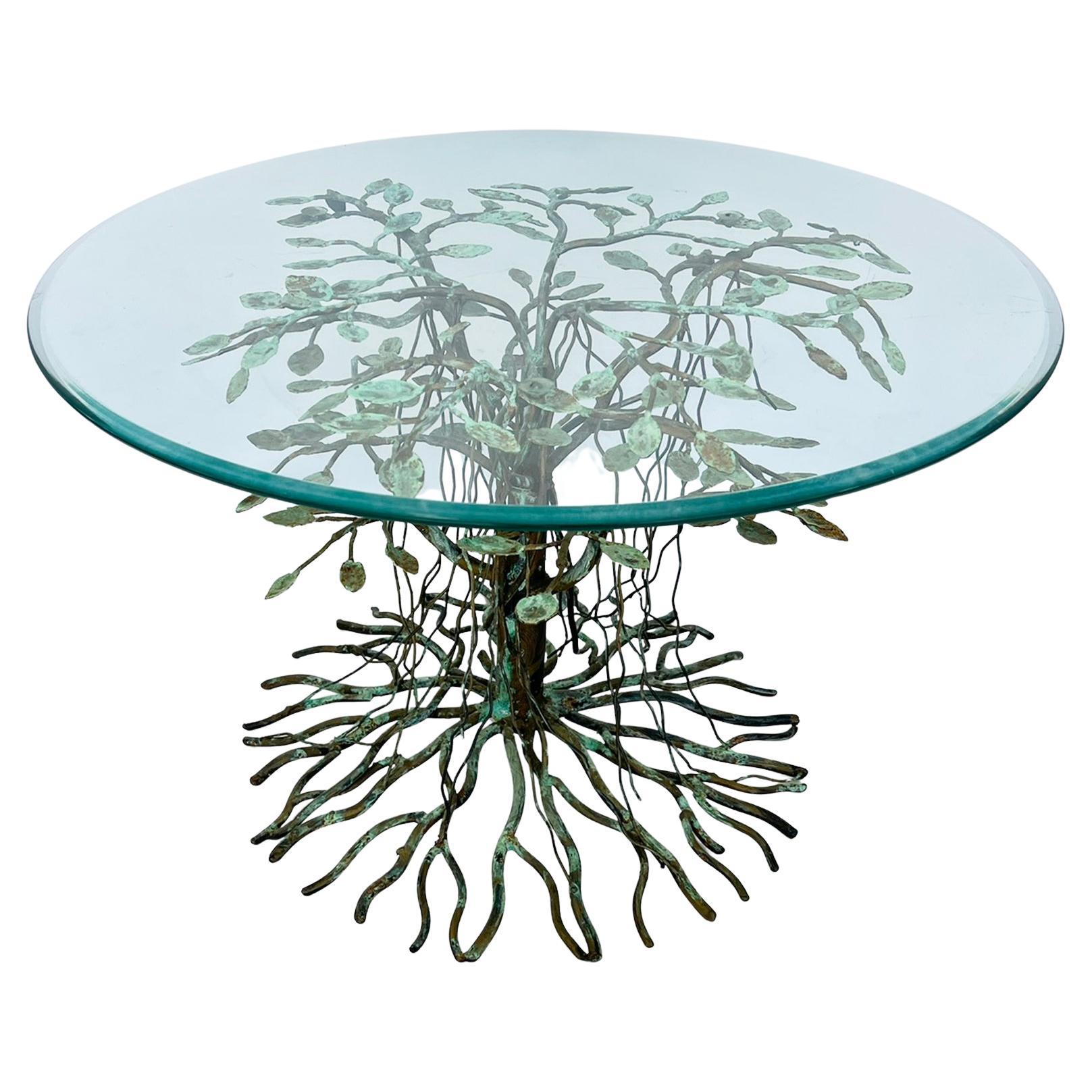 Arboreal Occasional Table of Verdigris Bronze For Sale