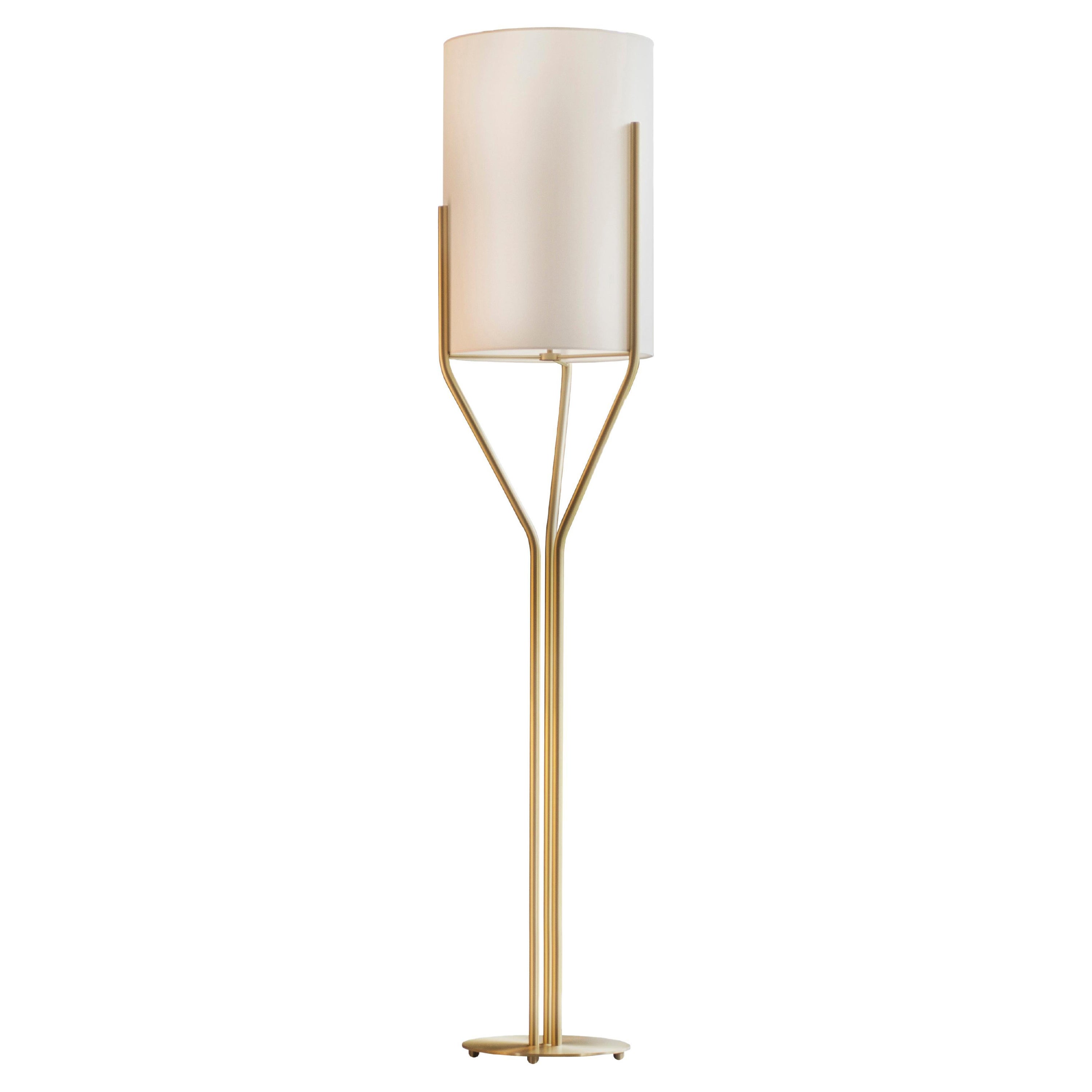 Arborescence S Satin Brass Floor Lamp by Hervé Langlais For Sale