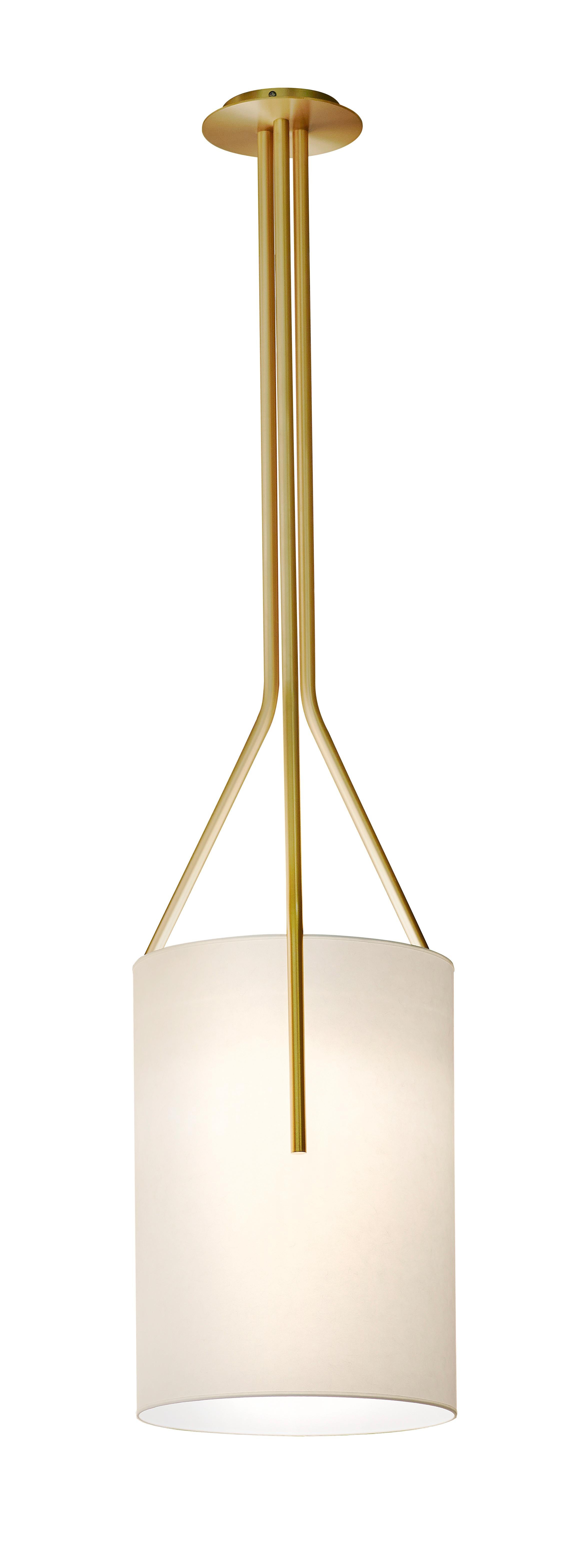 Arborescence S satin brass pendant by Hervé Langlais
Dimensions: D33 X H150 cm
Materials: solid brass, lampshade drop paper® m1, black textile cable (2m).
Others finishes and dimensions are available.

All our lamps can be wired according to